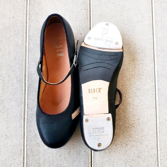 Bloch Black Leather Mary Jane Dance Shoes Girls #2T  Size 7 1/2 US. - Picture 6 of 14